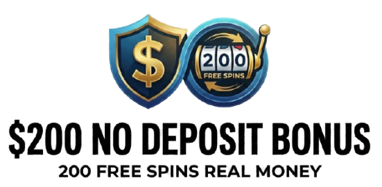 $200 No Deposit Bonus 200 Free Spins Real Money logo